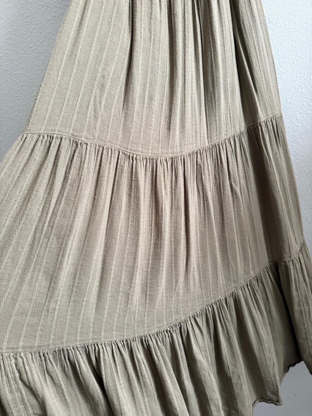 American Eagle Smocked Babydoll Maxi Dress Green Boho Cottagecore M - Picture 7 of 8